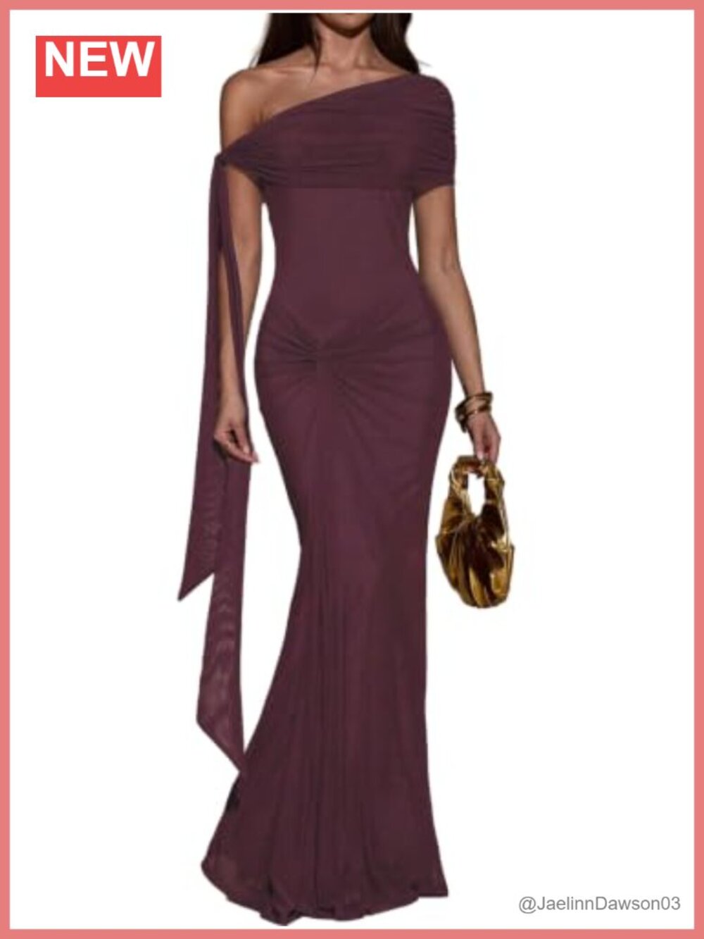 One Shoulder Maxi Dress Formal Ruched Mermaid Bodycon Evening Party